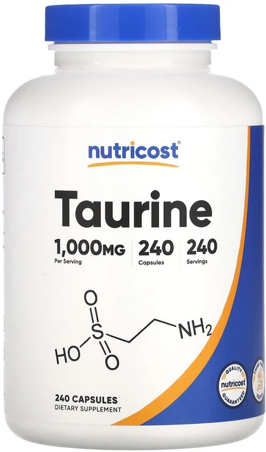 Nutricost 타우린 1000mg 캡슐 240정, 1개 - 쿠팡