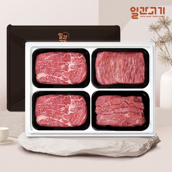 [일간고기] 1등급 암소한우 선물세트 1.2kg (등등국불), 1개