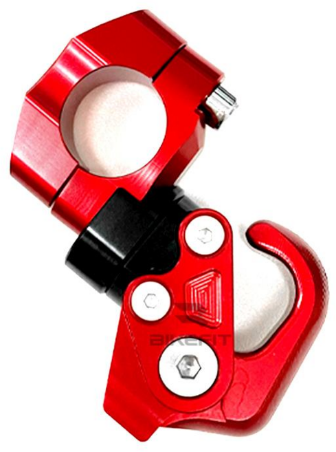 배달 오토바이 봉지걸이 자전거 헬멧걸이 튜닝 후크 범용 22mm, 1개, 레드