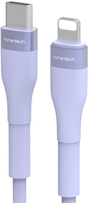 로랜텍 아이폰 케이블 호환 파스텔 C to 8핀 PD 고속충전, 0.5m, 파스텔 블루, 1개