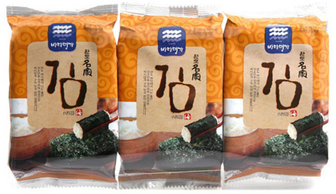 [바다명가]완도명가 돌김 도시락(식탁)구이김 3단x10봉(박스없음), 단품, 1개