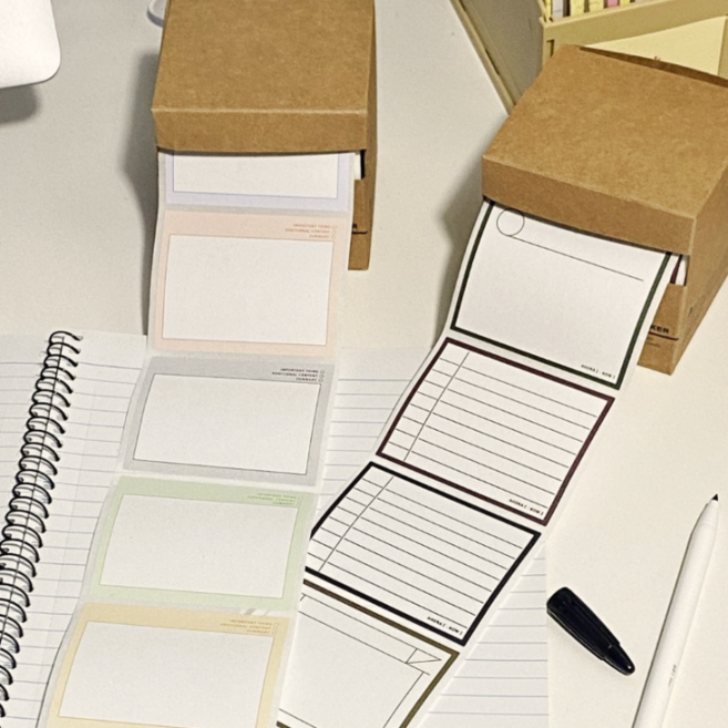 오누하임+ 스티커메모 2종 500매, A. 페이퍼박스형 (스티커메모지 2종)