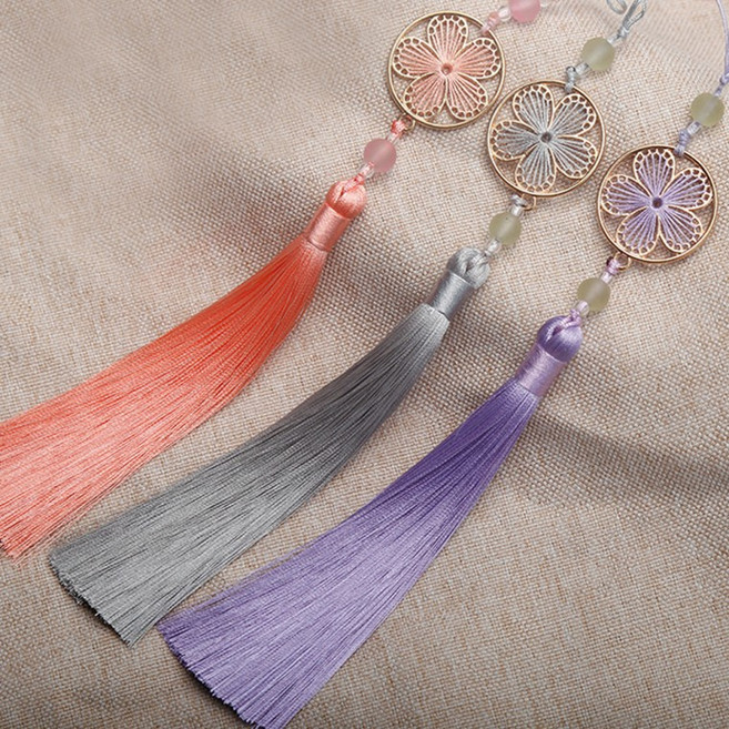 양지꽃 고급 노리개장식, 흰색(j)