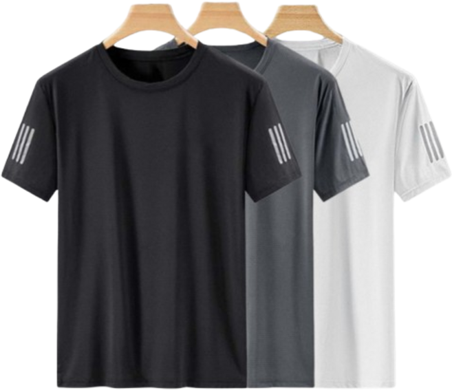 YELON 기능성 반팔티셔츠 드라이 무지 라운드 오버핏 3P