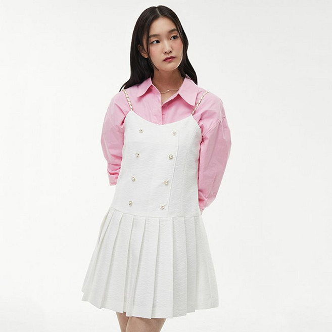 랩 트위드 뷔스티에 원피스 AQ1WO261