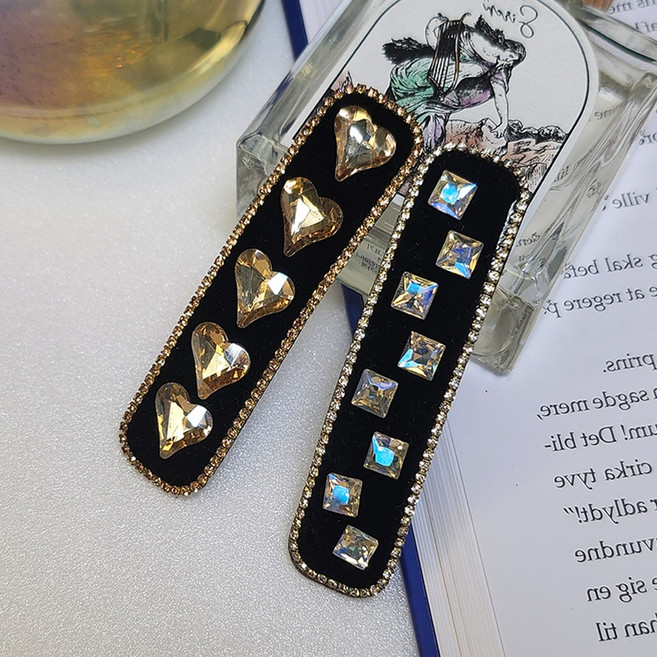 태미스 벨벳 보석 헤어핀 2종세트