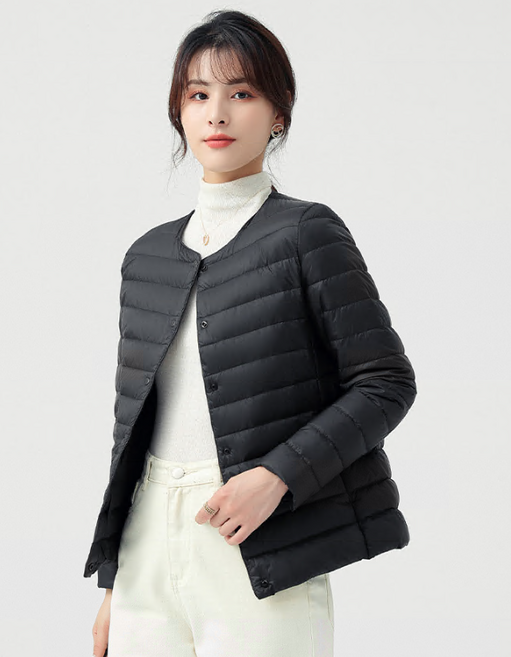 Connect LINK 여성용 몸매보정 다운핏 라운드넥 이너 경량패딩