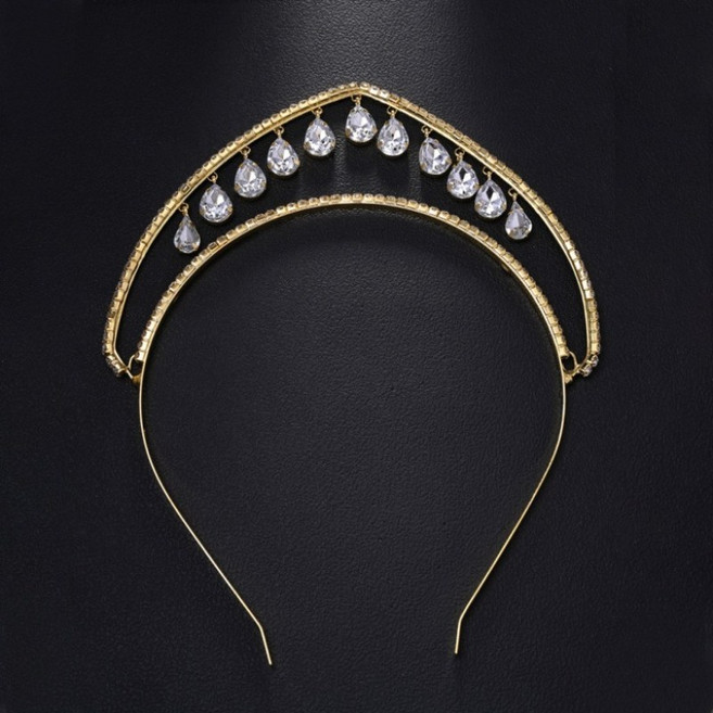 ZMBIRD 고급 큐빅 드롭 헤어밴드 웨딩 소품 (2색깔) H6121