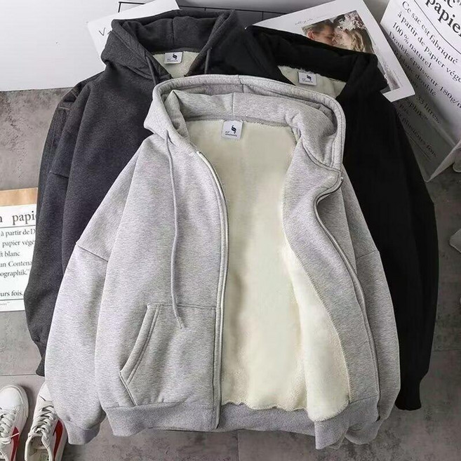 衛衣 男士秋冬新款韓版潮流加絨加厚保暖純色外套百搭上衣服潮