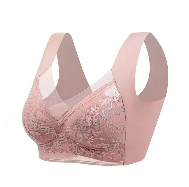 大尺碼無鋼圈蕾絲冰絲美背無痕內衣