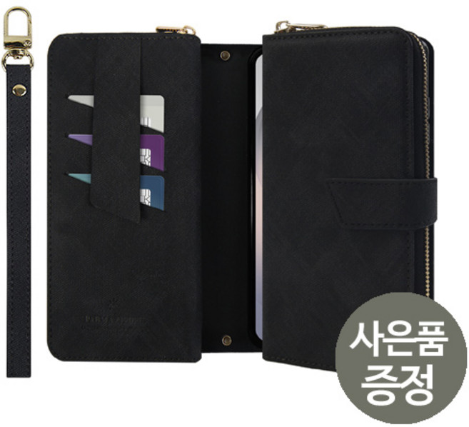 삐니끄니 갤럭시M36 / 갤럭시점프4 / SM-M366K / PU가죽 카드 5장 수납 스트랩 다이어리 휴대폰 케이스 + 깜짝사은품