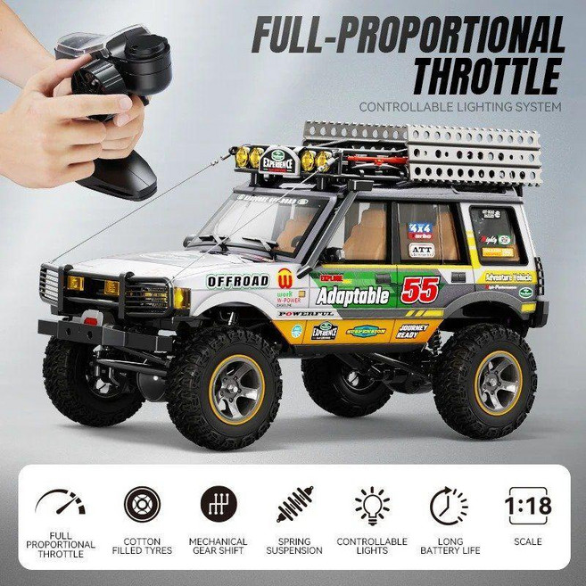 RC지프카 원격 조종 자동차 4WD 레이싱 페인팅 오프로드RC카 어덜트, 2. 그레이