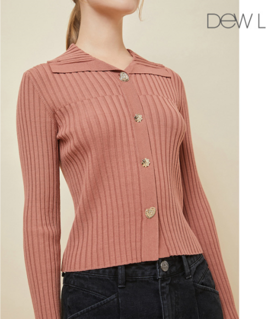 [듀엘] 버튼 포인트 슬림핏 니트 가디건 PE_D233KSL006 395606