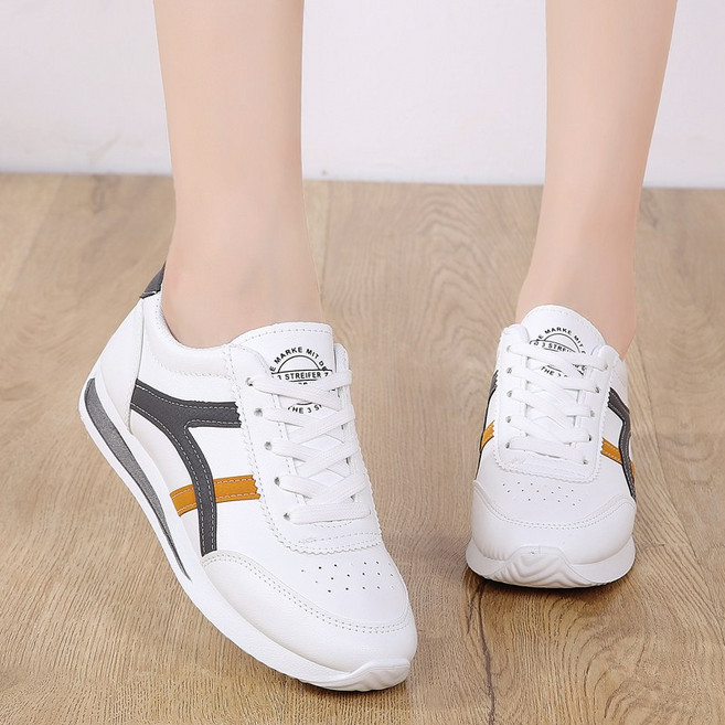 PingKe 여성운동화 여름 편한 캐주얼화 여성 패션 조깅화 미끄럼방지 스니커즈 런닝화 농구화 흰색 회색 88684