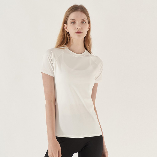 녹족 여성용 냉감 통기성 에센셜 요가 필라테스 반팔 티셔츠