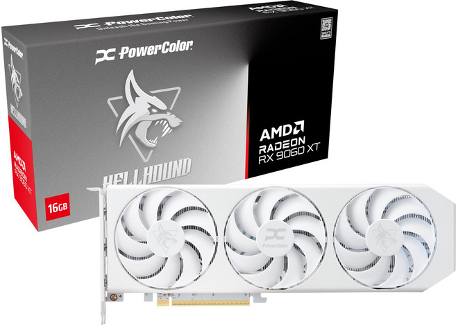 Power Color AMD Radeon RX9060XT GDDR6 RX9060XT 16G-LOCWHITE 탑재 그래픽 보드 16GB[국내