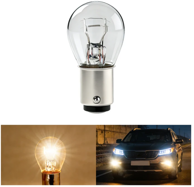 ProTap 1157 브레이크등 더블 전구 자동차검사 더블 백색 12V 21/5W 테일 램프, 1개, 28mm