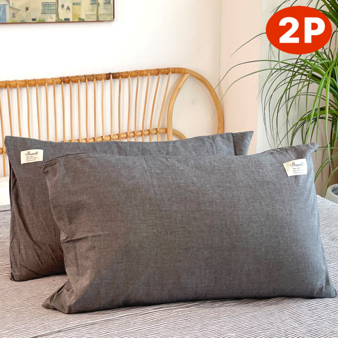 하네스트 순면 데일리 프리미엄 자루형 호텔 베개커버 2P
