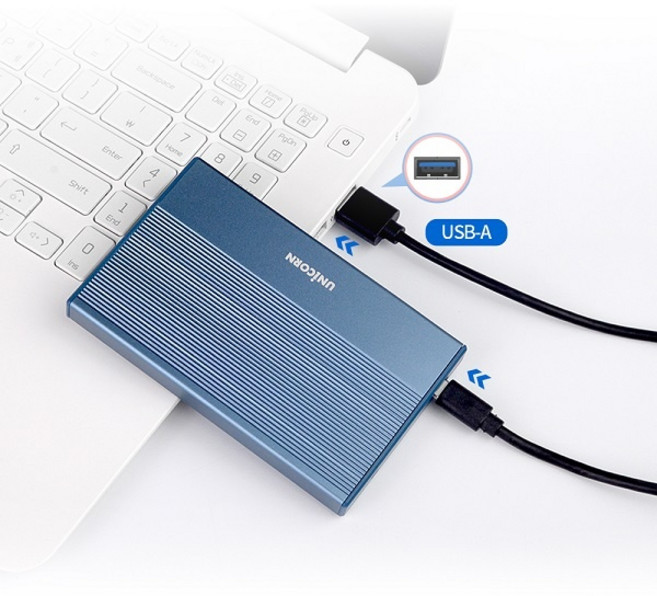 유니콘 USB3.2 Gen2 2.5인치 HDD SSD 외장하드케이스 A+C젠더 알루미늄 간편조립 HDD-800VA, 1개