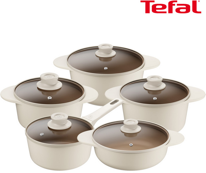 테팔 인덕션 주물 아이콘 오트밀크 냄비 5종세트