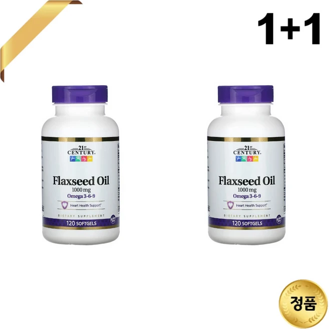 21세기센츄리 플렉시드 오일 오메가3 6 9 아마씨유 1000mg 120캡슐 x2팩, 120정 - 쿠팡
