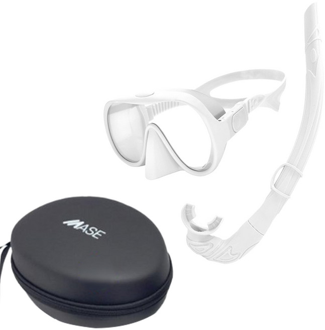 쉬핑 스노쿨링마스크 일안식 소프티 수경 마스크, 화이트