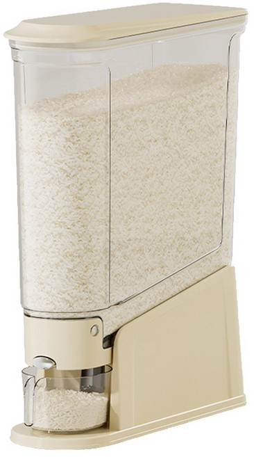 YEAAYE 틈새형 원터치 쌀통, 1개, 크림 화이트