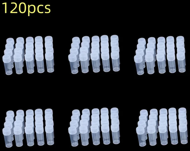 5ml 플라스틱 병 항아리 5g 작은 배럴 약병 의학 알약 액체 분말 캡슐 보관 용기 포장 병, 08 120pcs