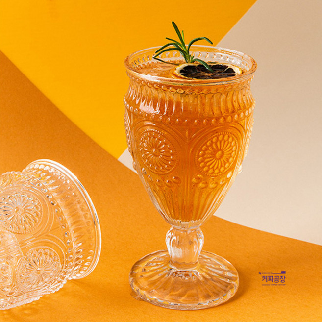 빈티지 크리스탈 화이트 고블렛 유리잔, 1개