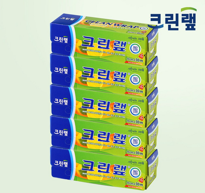 DH 크린랲 위생 비닐랩 15cm X 30M 5개 1세트, 150m