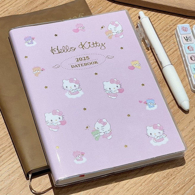 옐상 2026년 키티 만년달력 스케줄러 다이어리 2종, 1개, 핑크