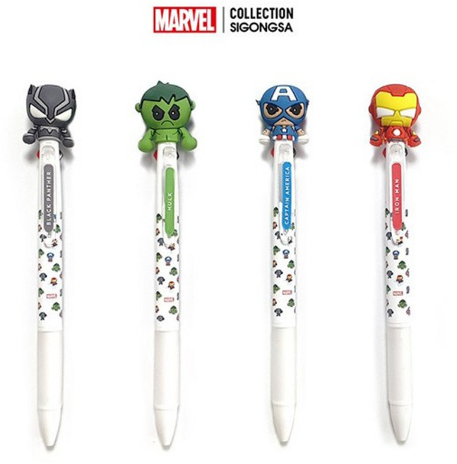 마블볼펜 마블 피규어 멀티펜 2색 볼펜+샤프 in 1, 1개, 헐크