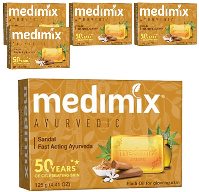 medimix 印度綠寶石美肌皂 檀香, 125g, 5個