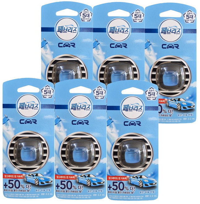 페브리즈 차량용 방향제 2.2ml 맑은하늘바람 6개