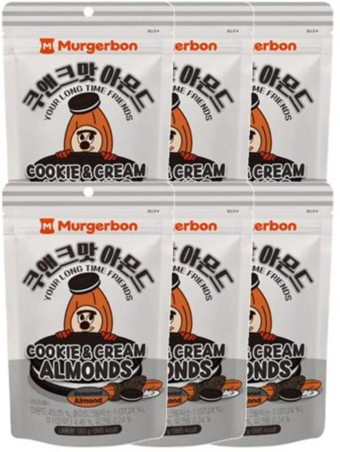 머거본 쿠앤크맛아몬드 (NEW밍글링), 180g, 6개