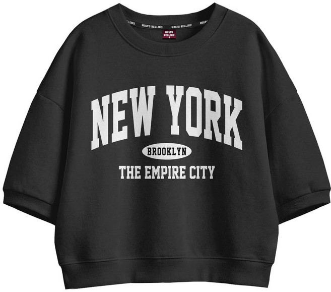 토르소 뉴욕엠파이어시티 세미크롭 오버핏 반팔 맨투맨