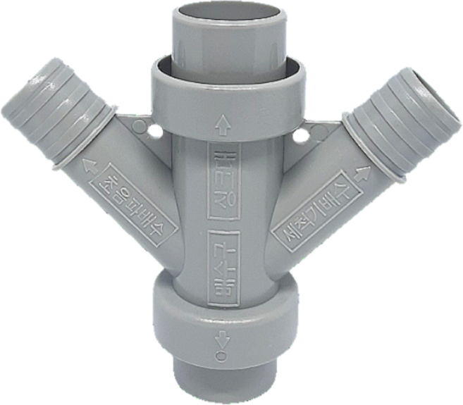 싱크대 배수구 W연결구 식기세척기 세탁기 배수호스 씽크호스 연결구 배수구연결부품, 1. 세탁기&세척기 W연결구 (22-30-22), 1개