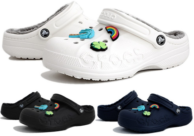 CROCS 정품 겨울 크록스 바야 라인드 클로그 205969 레츄 악세사리