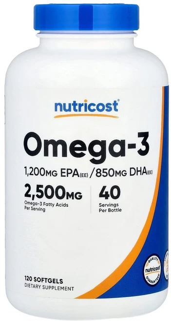 Nutricost 오메가 3 2500mg 120소프트젤 (40 Serv), 120정, 1개 - 쿠팡