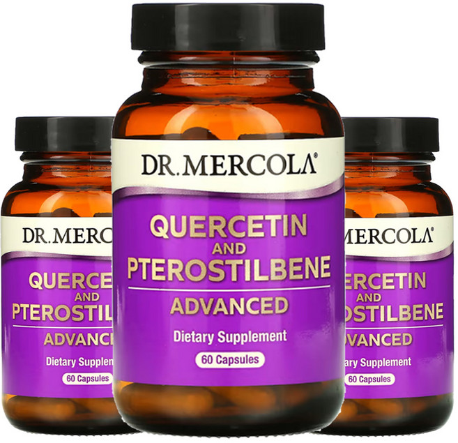 닥터메르콜땡 퀘르세틴 프테로스틸벤 퀘르세톨 Pterostilbene 60캡슐3통, 60정, 180개