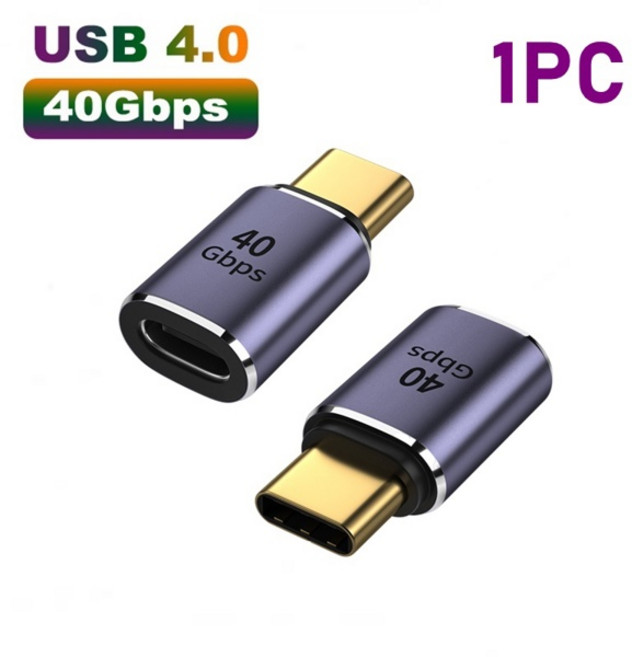 USB 4.0 OTG 40Gbps 8K 유형 C 90도 어댑터 PD 100W 5A USB C-유형 C 고속 충전 변환기 Macbook 용 데이터 어댑터, 01 40Gbps A