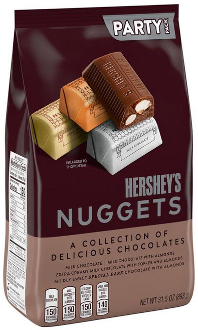 허쉬 너겟 혼합 초콜릿 사탕 파티팩 할로윈 315온스, 허쉬 너겟 초콜릿 할로윈 사탕 파티팩 - 31.5온스