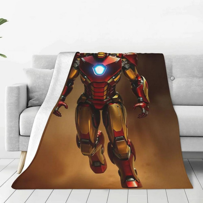 아이언 맨 영화 담요 양털 가을 플란넬 소파 자동차 침구 이불, B. 125x150cm, 12. 11, 1개