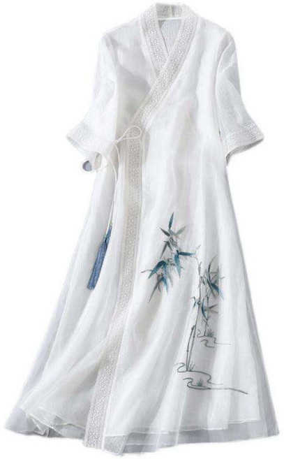 더이몰 생활복 원피스 퓨전 복 철릭 드레스 개량 자수 쉬폰 JoYouth