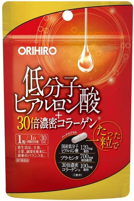 오리히로 저분자 히알루론산 3배농밀 콜라겐 30정 x2개 Orihiro, 2개 - 쿠팡