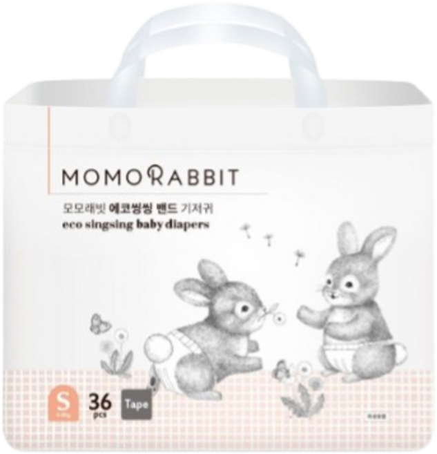 모모래빗 에코씽씽 밴드형 기저귀 아동공용, 소형(S), 36매