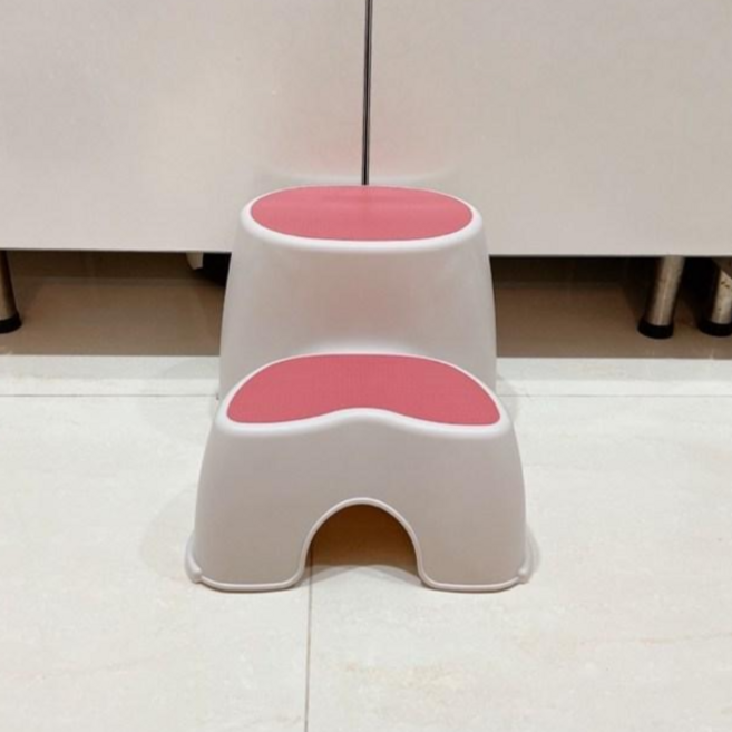 加利寶貝 兒童雙層腳踏凳 珊瑚紅 防滑雙層設計 幼兒輔助椅, 珊瑚紅(展示出清)