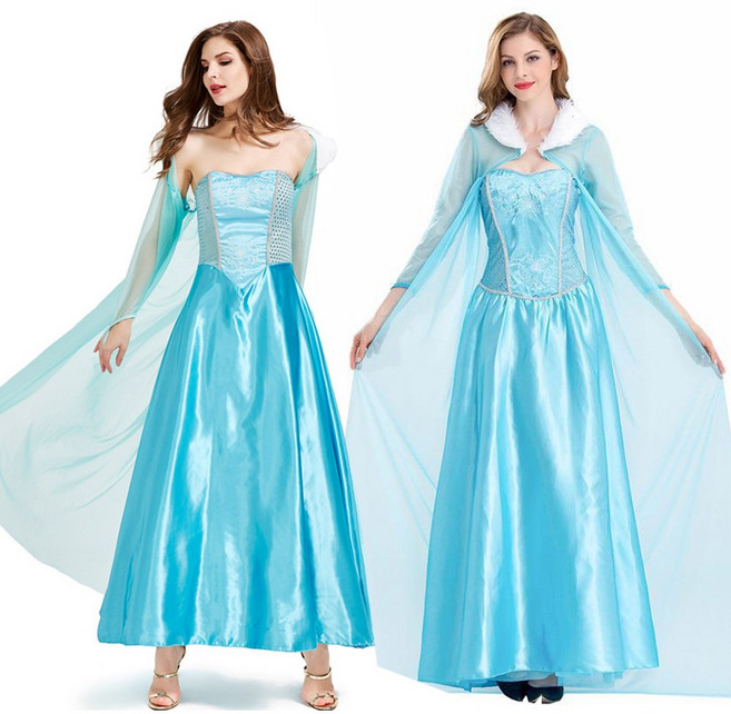 (당일출고) 성인 엘사 드레스 할로윈 코스튬 의상 졸업사진 디즈니 공주드레스 공주코스프레 연말파티