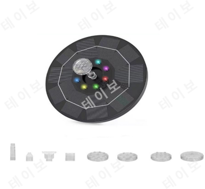 태양광 정원 야외 마당 분수대 3W/3 5W LED 태양 분수 워터 펌프 7 펌프 연못 독립 휴대용 부동, HASF21401D