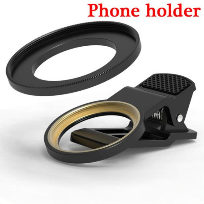 KnightX 클립 프리즘 전문 카메라 매크로 렌즈 CPL 스타 가변 ND 필터 스마트폰 휴대폰 37mm, 02 Phone holder_03 49mm, 1개